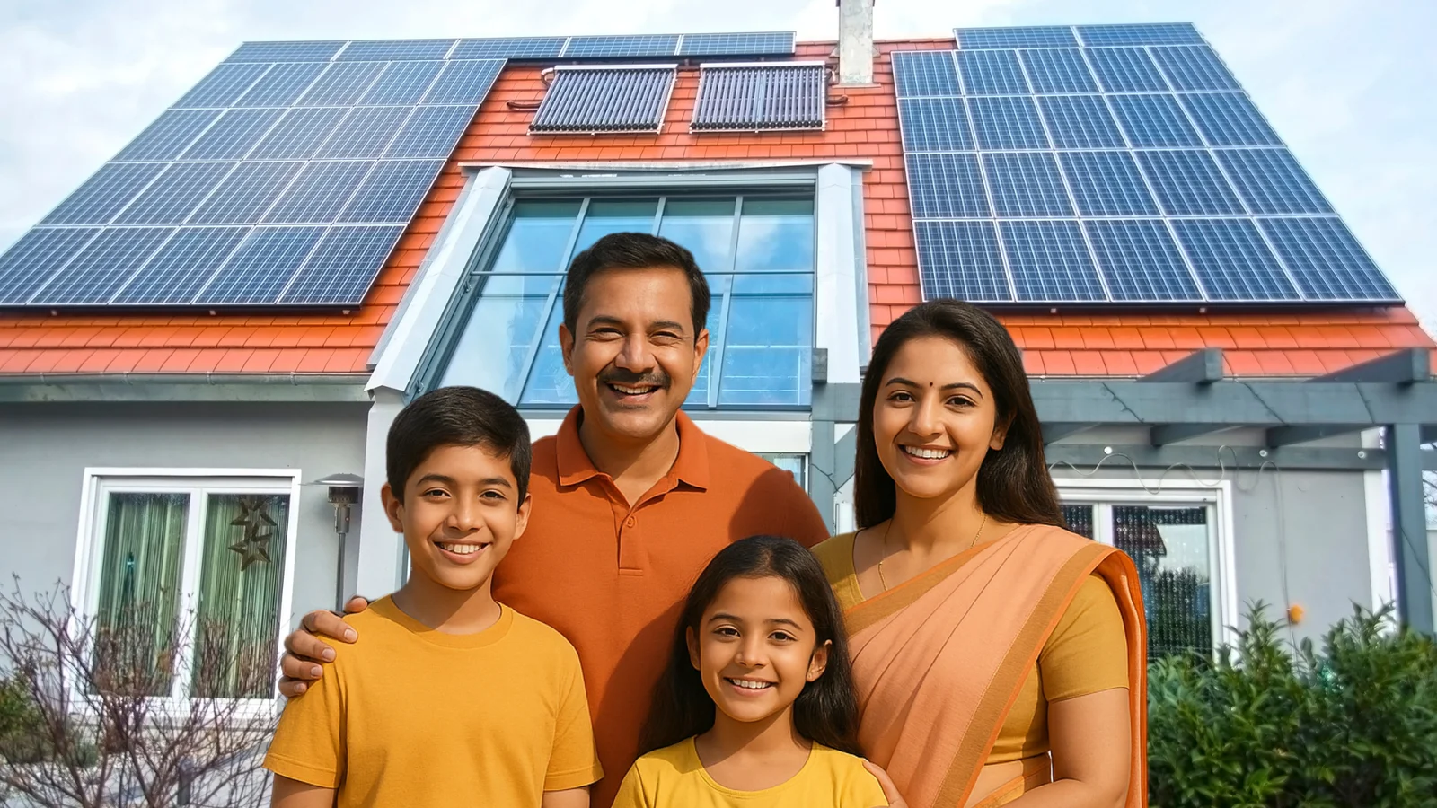 Family-Using-Solar-Panel